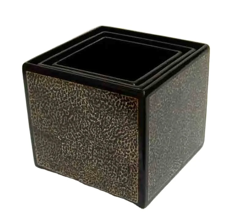 
Set of 3 square egg-cell containers, Vietnam handicrafts, suitable for houseware, home-decor, tableware, kitchenware. 