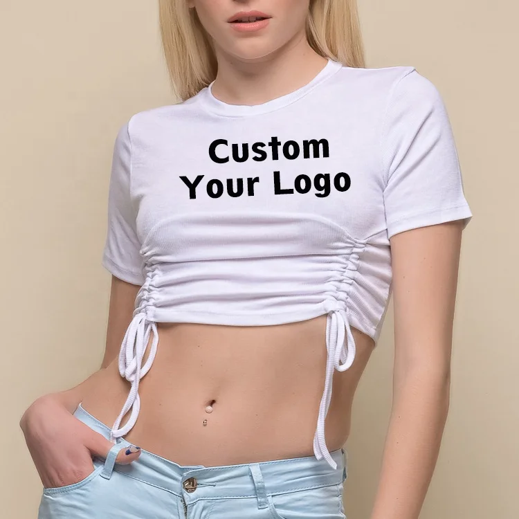 REDHIT SPORTS TOPSHOW Пользовательский логотип Дизайнерский Модный летний фирменный кроп-Топ Футболка Оптовая Продажа Индивидуальные женские футболки