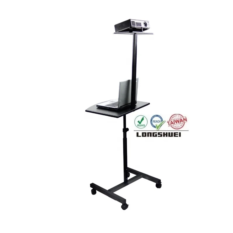 Home Office Workstation Adjustable Computer Desk Rolling Laptop Cart on Wheels Mobile Standing Desk study table