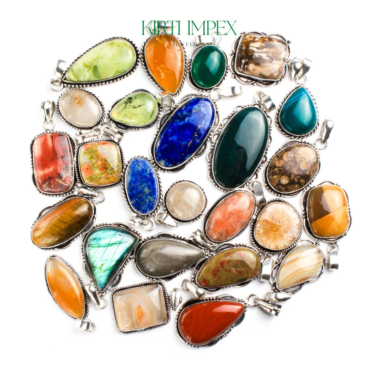 Wholesale Jewelry Crystal Pendants Silver Plated Handmade Jewelry Bulk Lot