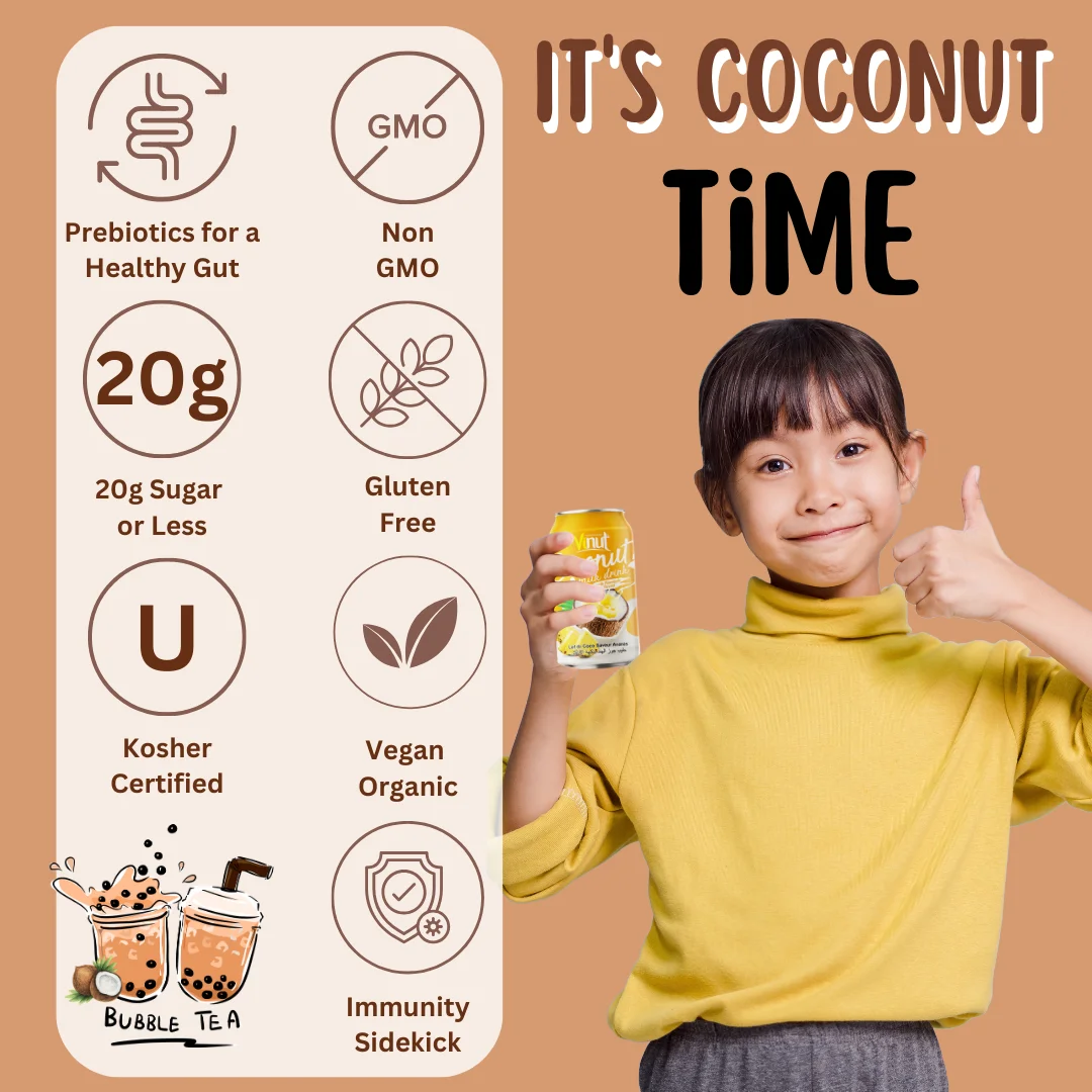 Private Label Customization Coconut Milk Drink Flavored Variety - VINUT Vietnam Factory, Free Sample, Best Wholesale Price, Low