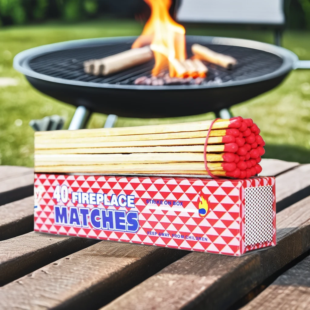 Premium quality custom printing paper matches box packaging with barbeque safety matches at cheapest price from India
