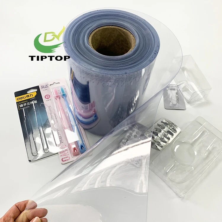 Tiptop 0.13mm clear waterproof transparent colorful packaging plastic sheet rigid PVC film