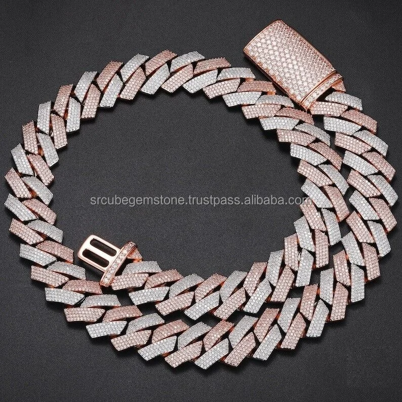 16mm Cuban Miami Chain 200gm Ef Vvs Moissanite New Collection With High Quality Available At Wholesale Price