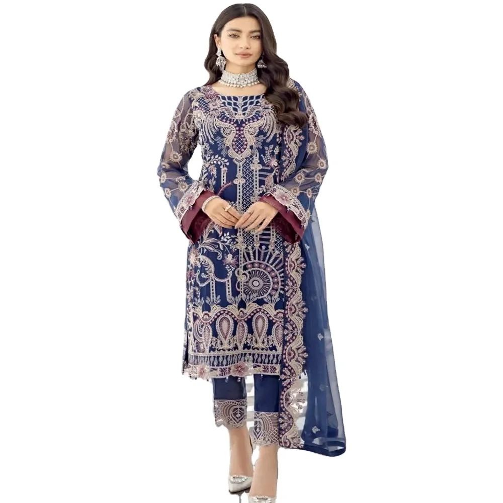 Premium Quality 2022 Latest Design Wholesale Pakistani women wedding party wear shalwar kameez best stitching Quality