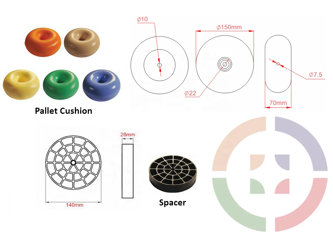 WAN-YO Orange Hardigg Skid Mates Air Dampened Cushions For Pallet
