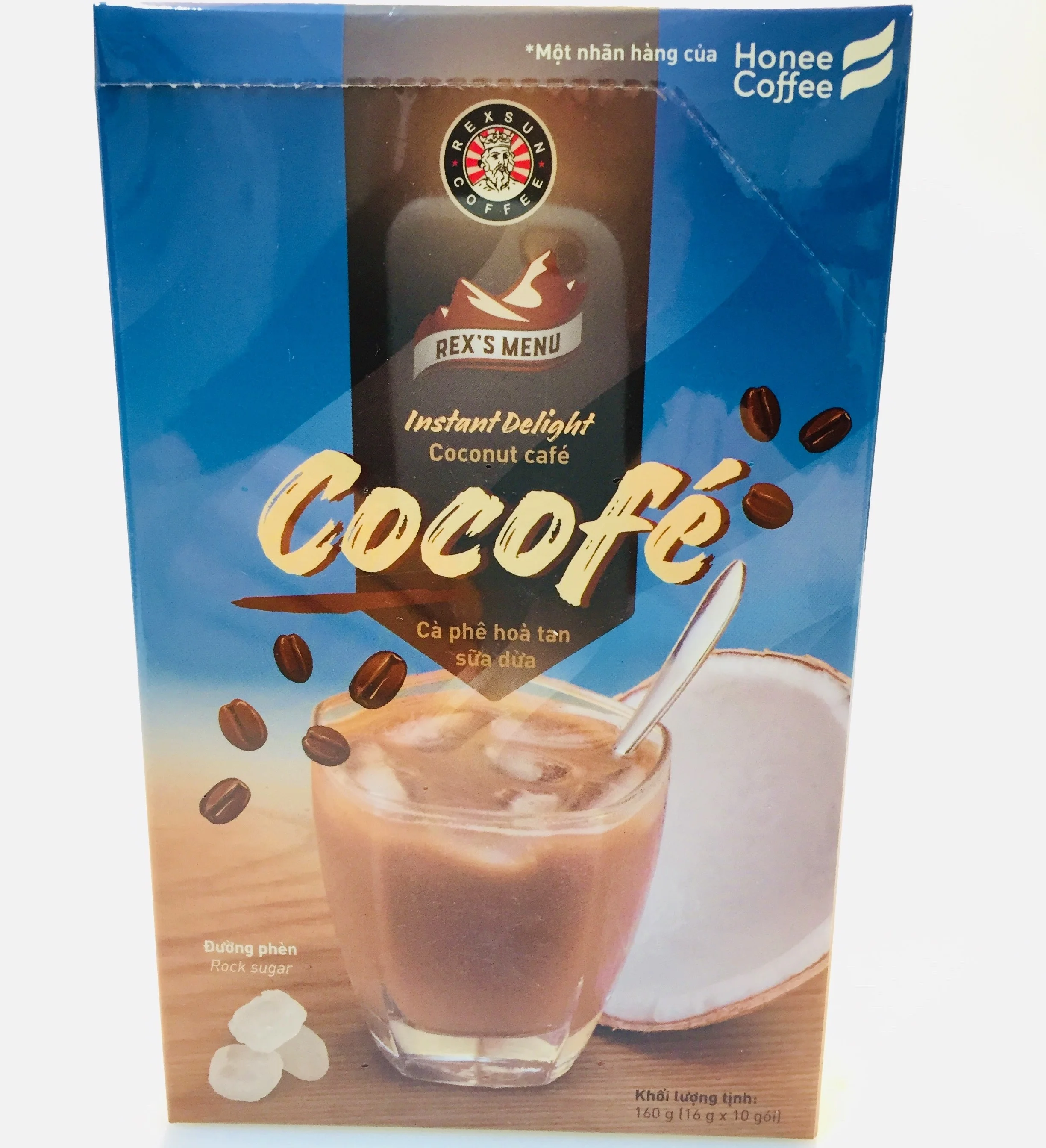 Кокосовый кофе 3 в 1 из Вьетнама 100% вкусный с молочным порошком кокоса и камнем-бренд Rexsun coffee