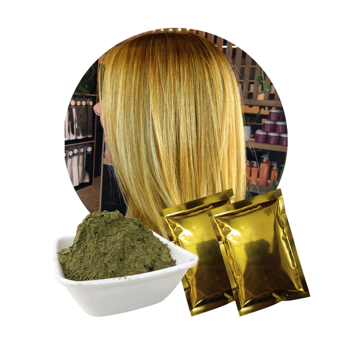 Manufacturer Sojat Rajasthan of Herbal Light Blonde Hair Color Henna powder hair styling men and women low price OEM
