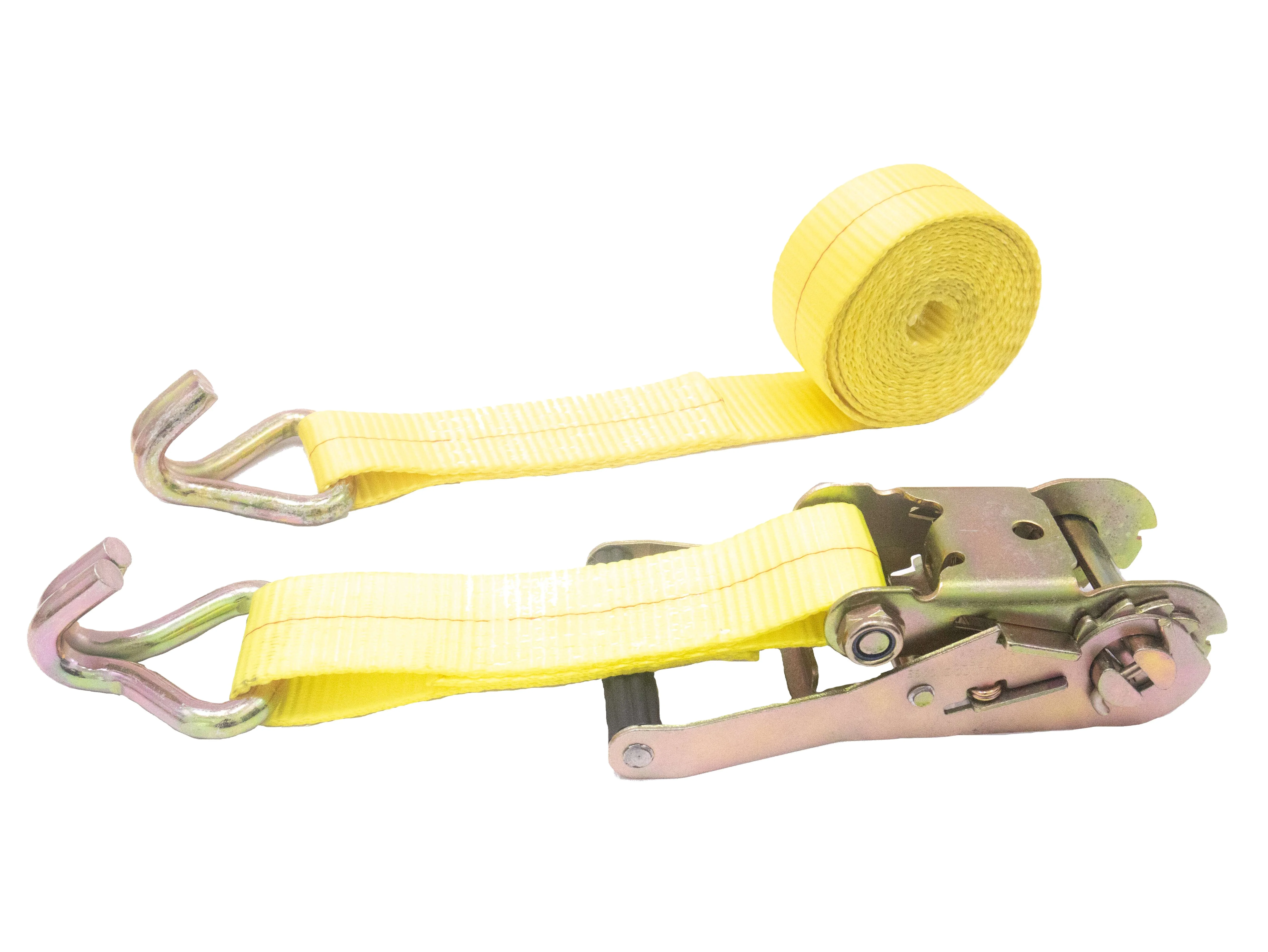 50 mm Yellow Ratchet Tie Down Strap for Heavy Duty Cargo Lashing Belts Lifting Sling -  Customized Length
