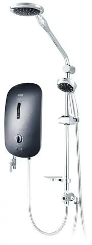 Best Price Instant Electric Water Heater Tankless SMART 18E 3.5KW in Black Color with Auto Test & Rain Shower For Household Use
