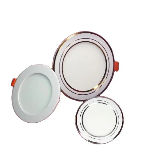 Wholesale Recessed Led Panel Light Round Ceiling Indoor Lights 12W Silver border