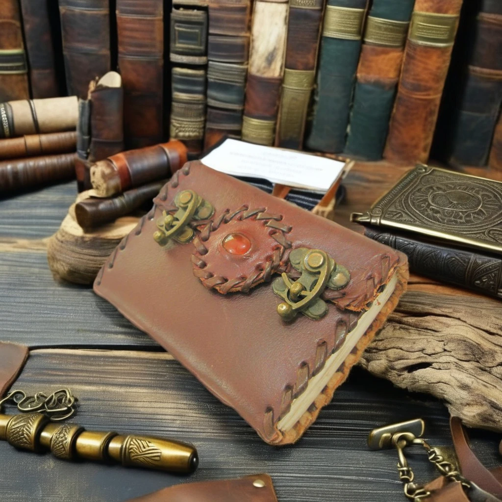 Handmade Vintage Leather Journal 100-Page Hardcover Sketchbook Lapis Stone Latch 100 Sheets Handmade Cotton Paper Travel