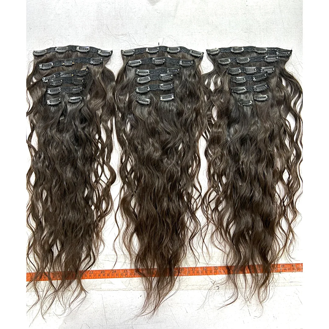 INDIAN CLIP IN HAIR EXTENSIONS WITH ALIGNED CUTICLES 100% RAW HAIR