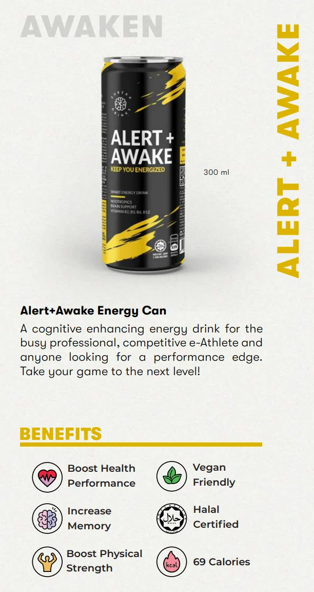 Non Carbonated Halal Nootropic Energy Drink Low Sugar Soft Drink with Caffeine for Sport and Energy