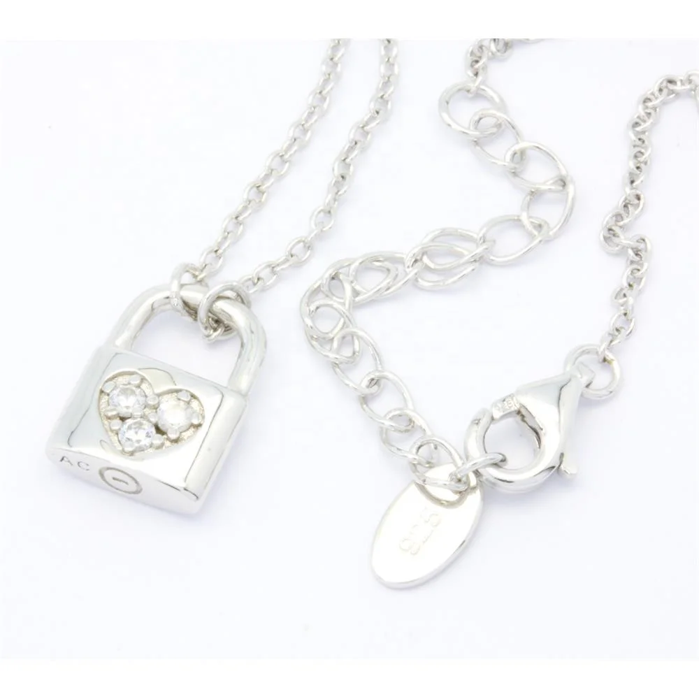 Custom Made Heart Lock 925 Sterling Silver Popular heart pendant fashion jewelry necklaces for women