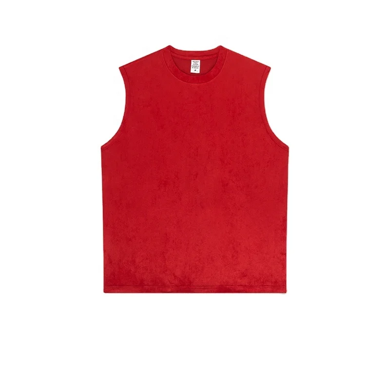 Custom High Streetwear Sleeveless Tee distressed sleeveless t shirt Vintage  acid wash sleeveless t shirt thick collar t shirt