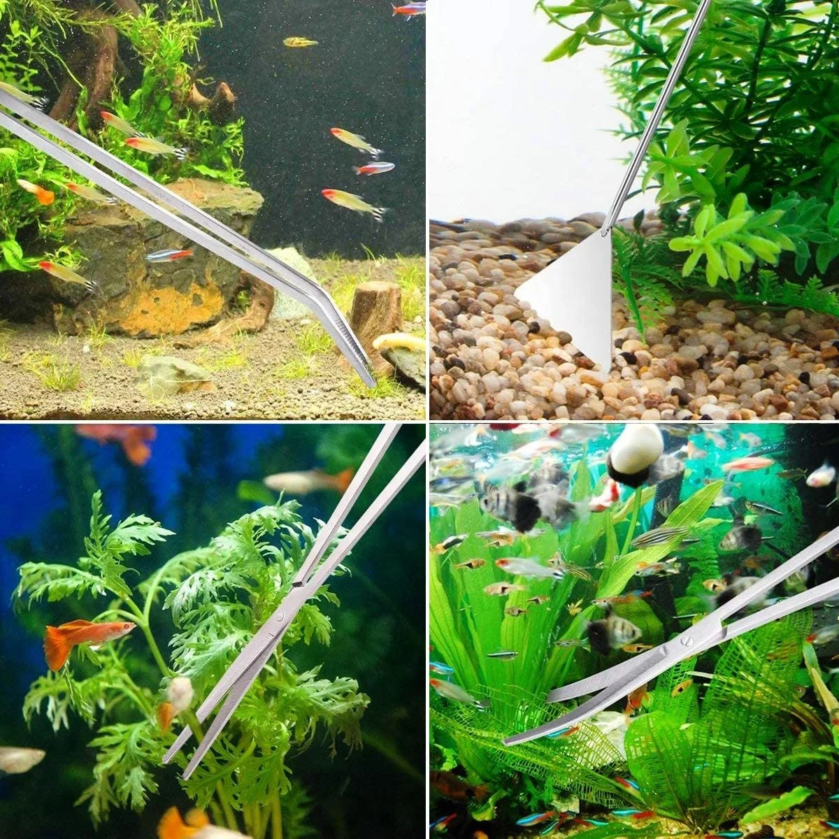  Набор инструментов для аквариума 5 в 1 из нержавеющей стали Пинцет водных растений ножничный шпатель инструменты