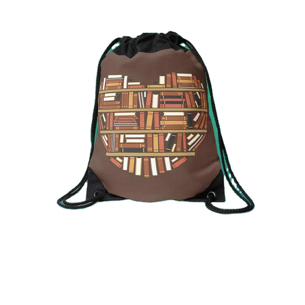 Promotional 420D Nylon Waterproof drawstring Backpack Polyester Sports Storage drawstring bag