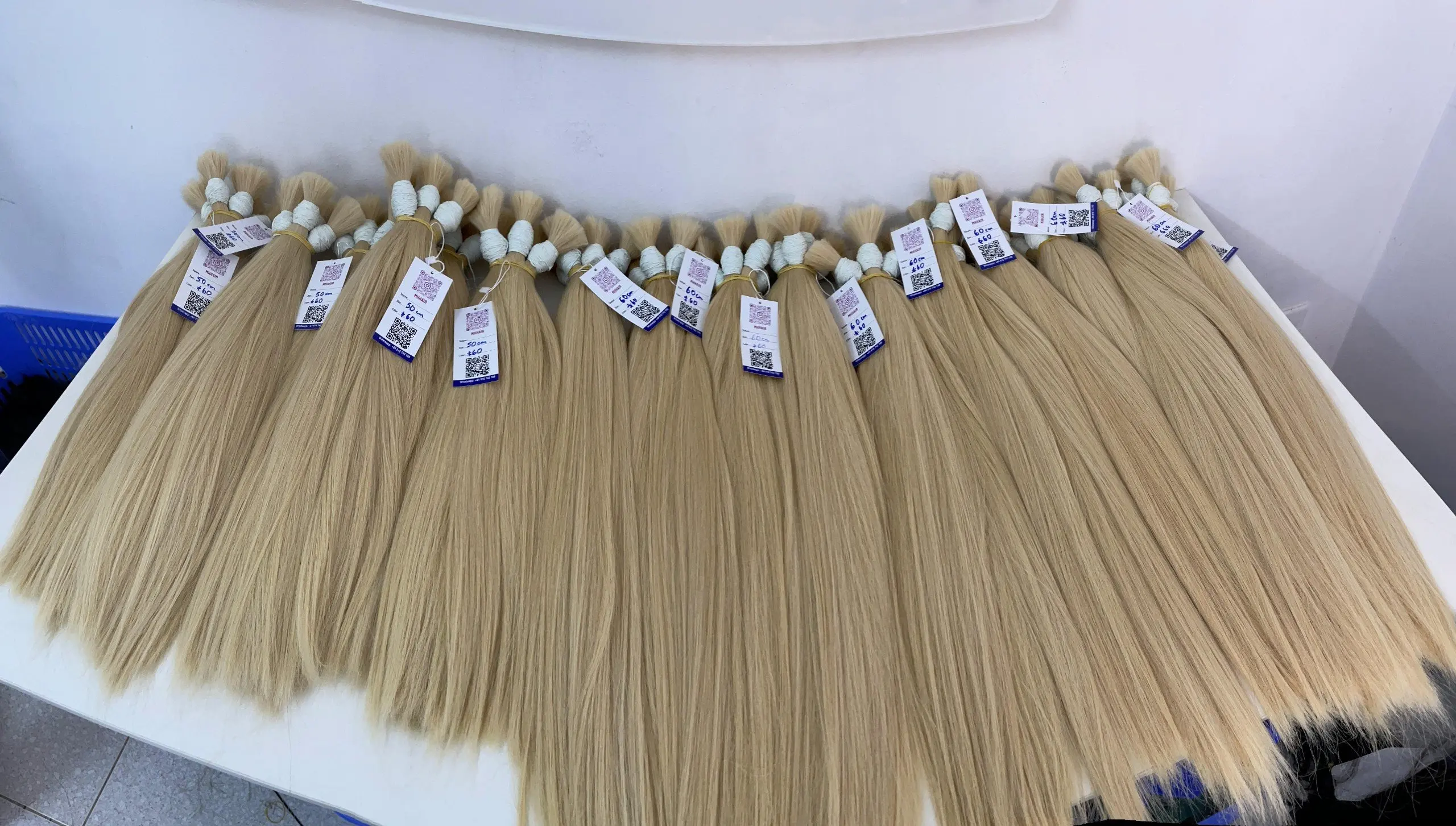 MH TRUST Best Seller Thick Bottom Remy Hair Extensions Blonde Bundle Weft 613 Color Human Remy Hair, No shedding, tangle free