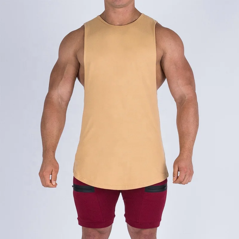 Wholesale men cotton string singlet fitness bodybuilding undershirt training gym tank tops vest