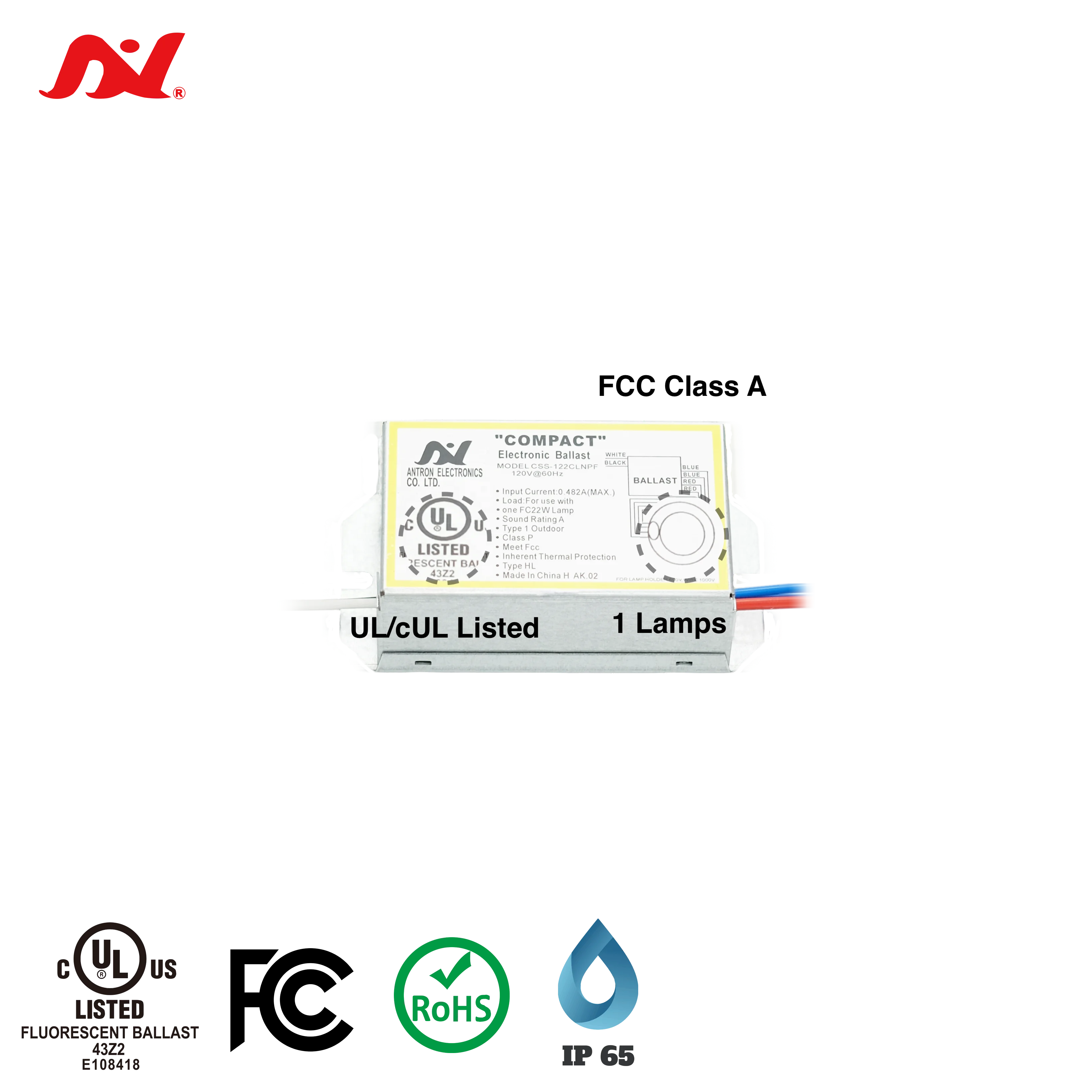 Circular Modified Rapid Start Ballast Indoor for 1 Lamp 120Vac 22 Watt UL/cUL Listed