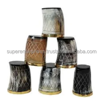 High Quality viking drinking horn beer soda shots tumbler drinking glass beer glasses custom beer glass buffalo horn glasses