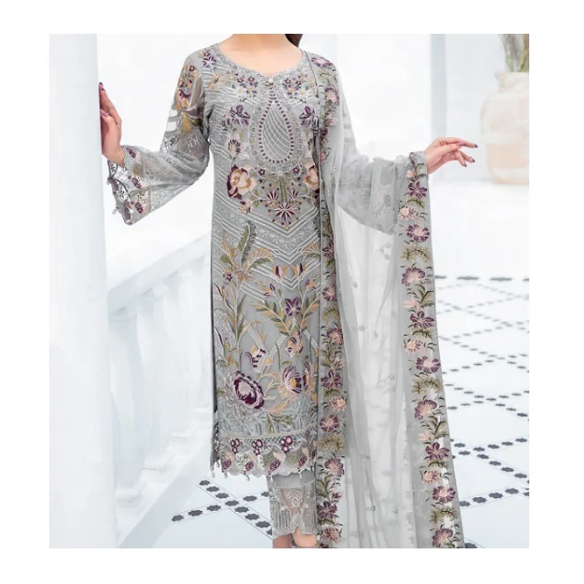 Top Selling Women Comfortable Chiffon 3 Piece Suit Promotional Design Customized On Demand Available In Cheap Prices