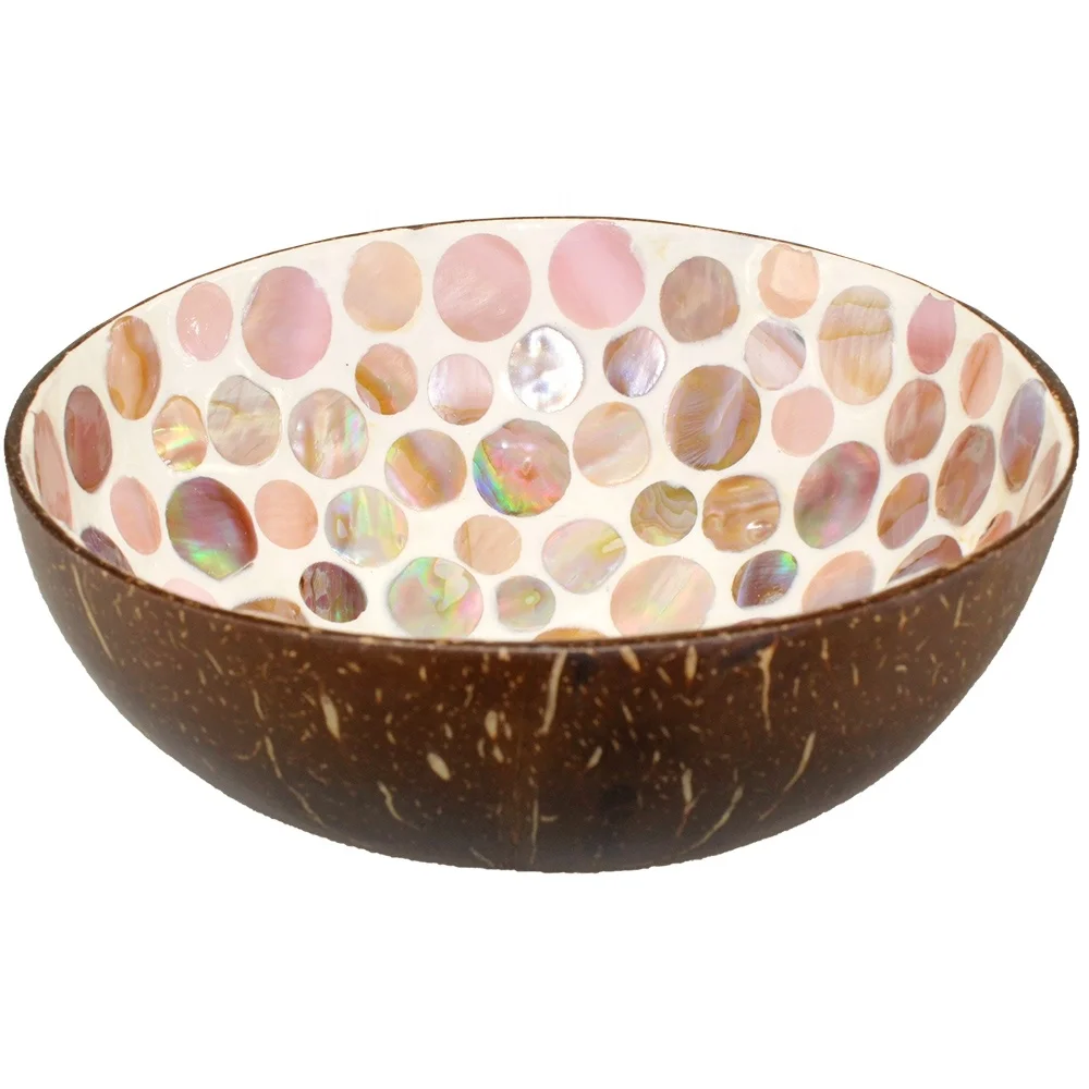 Best Choice Hot Trending Mother of Pearl Inlay Coconut Shell Bowl Handmade OEM Design Custom Logo Packaging Vietnam Manufacturer