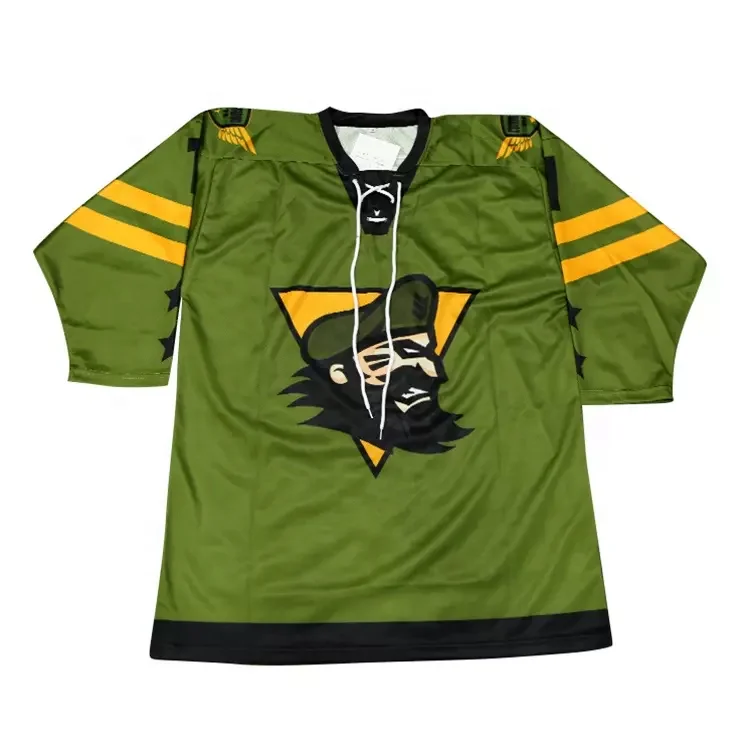 Newest Style Custom Vintage Unisex 100% Polyester Sublimated Ice Hockey Jersey Uniform