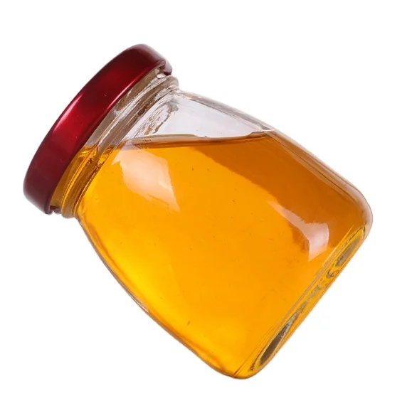 Nice price food empty clear round glass jar container for honey bird nest jar with lid