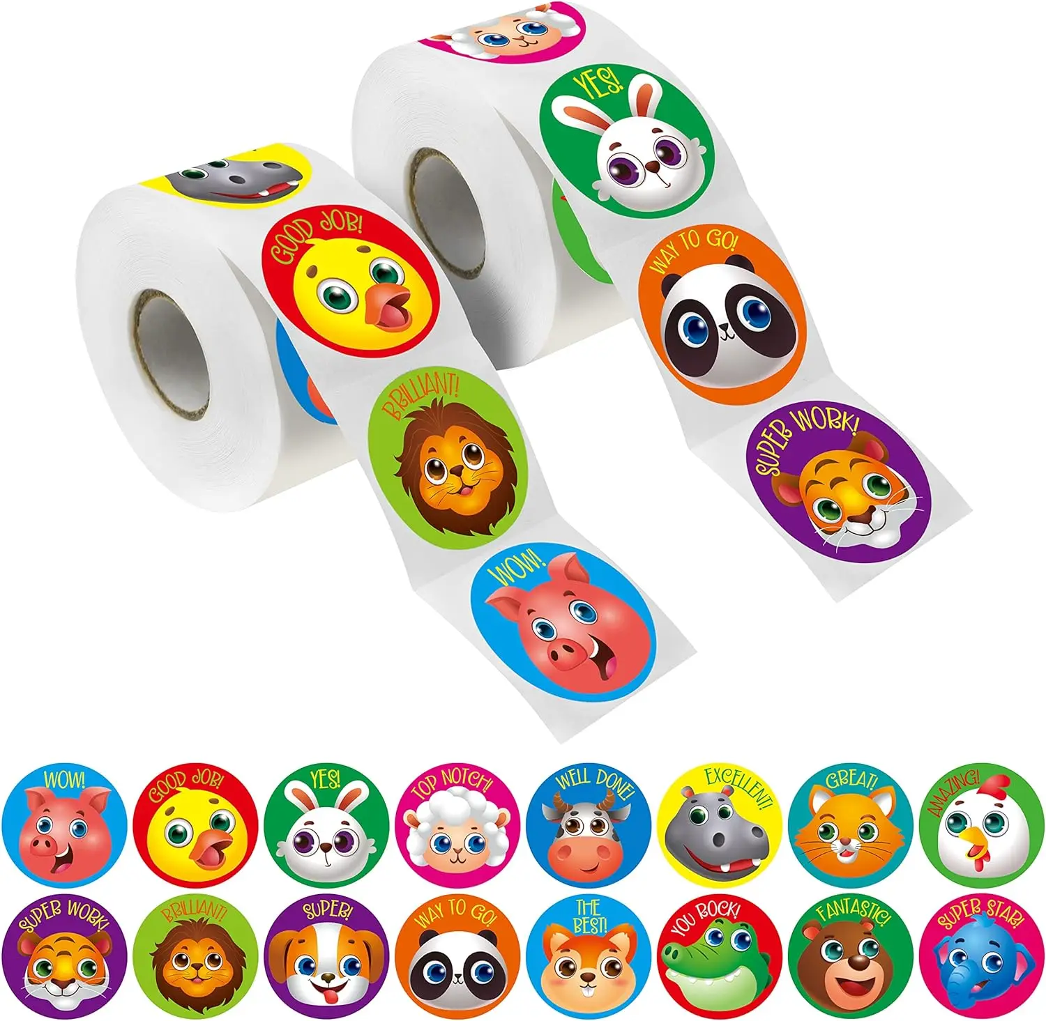 Custom designed waterproof kids round roll stickers suitable for clothes mirror laptop