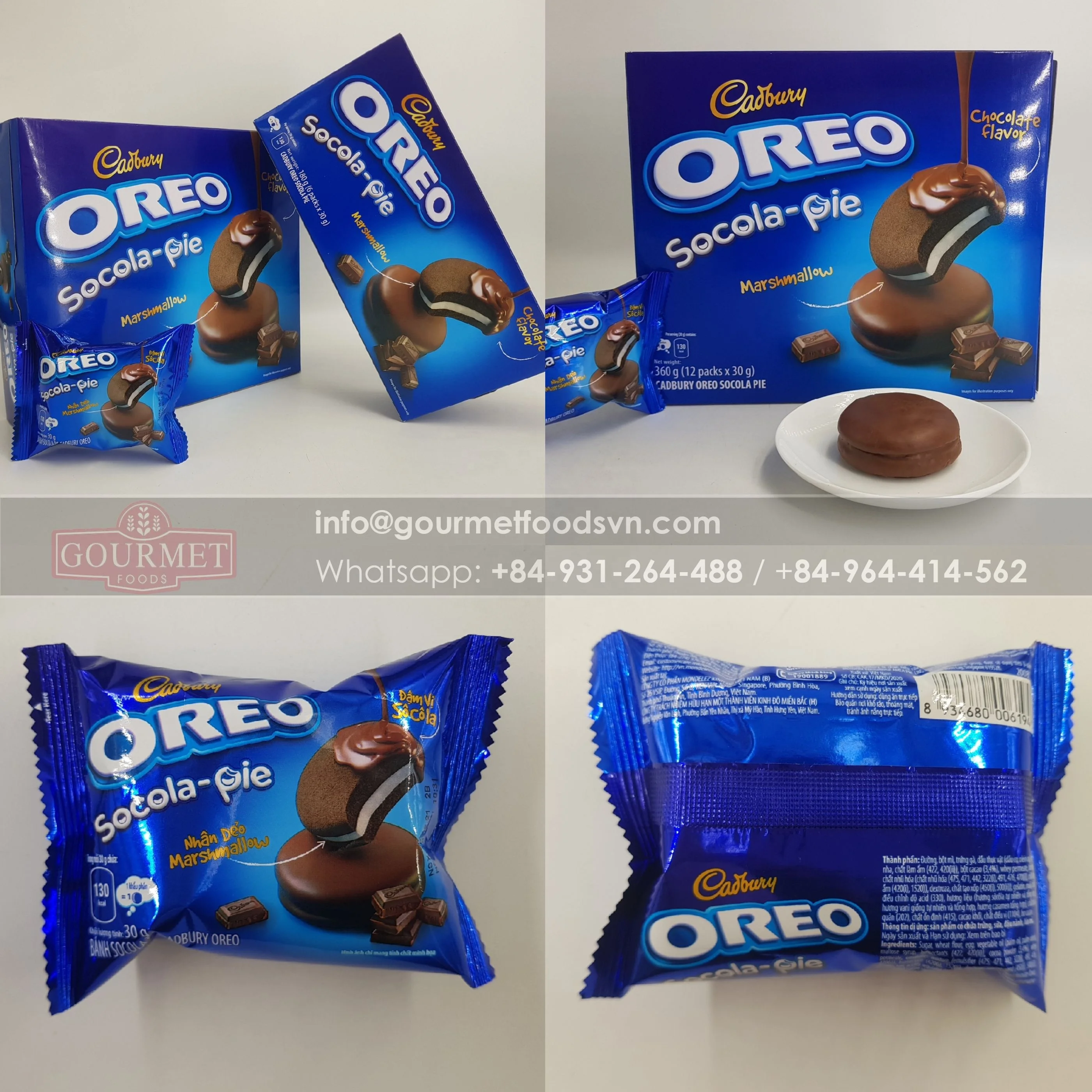 Oreo Cadbury Pikachuu Chocolate Pie  360g/ Wholesale Oreo Pie with Chocolate Vietnam