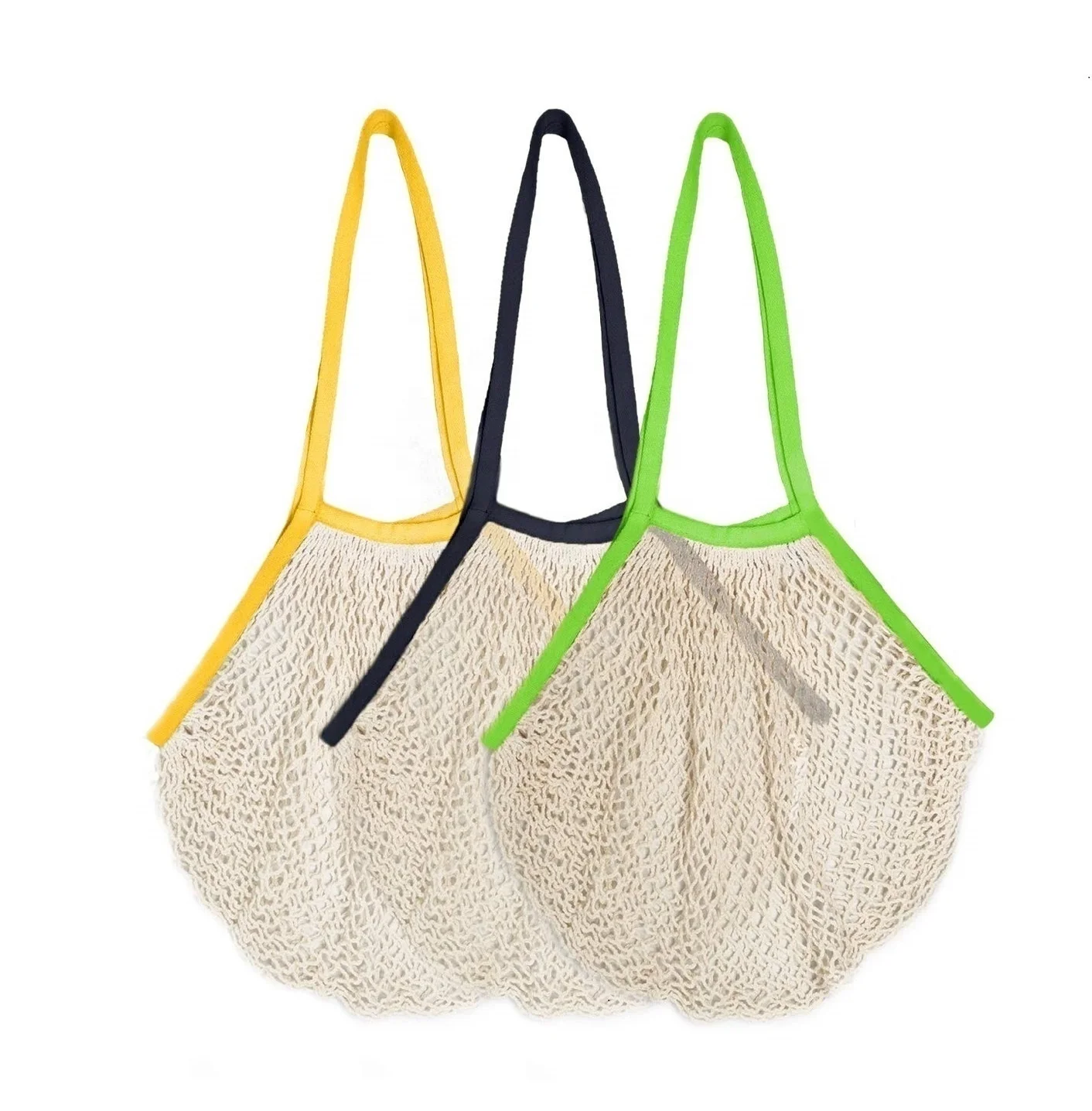 Best Selling Fruits Vegetables Carry Reusable Cotton Mesh Produce Bag Set Drawstring Net With Pouch