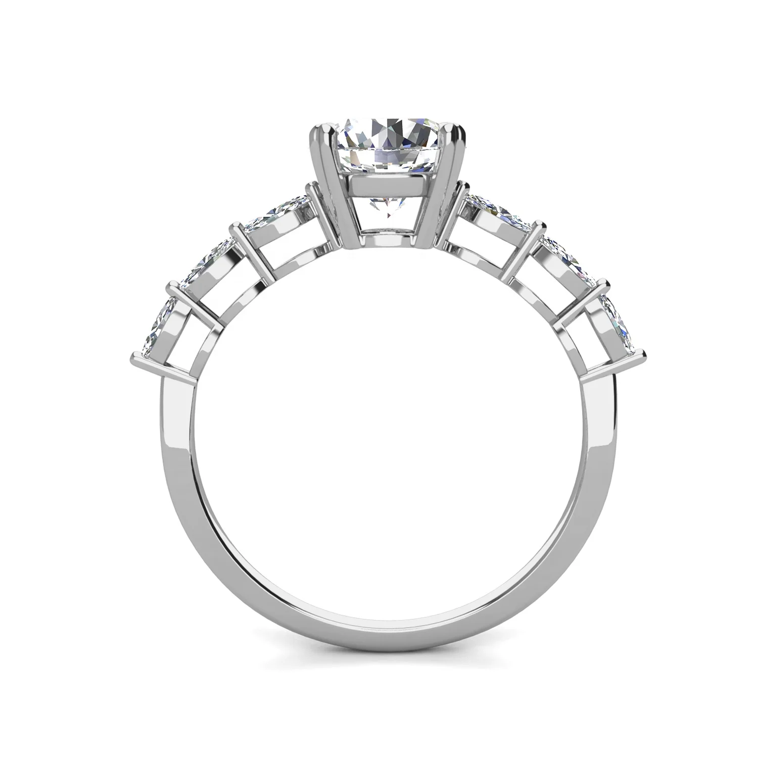 New Lab Created Moissanite Diamond Women Jewelry 925 Silver Marquise Cut Side Stones Engagement Ring Destiny Jewellery