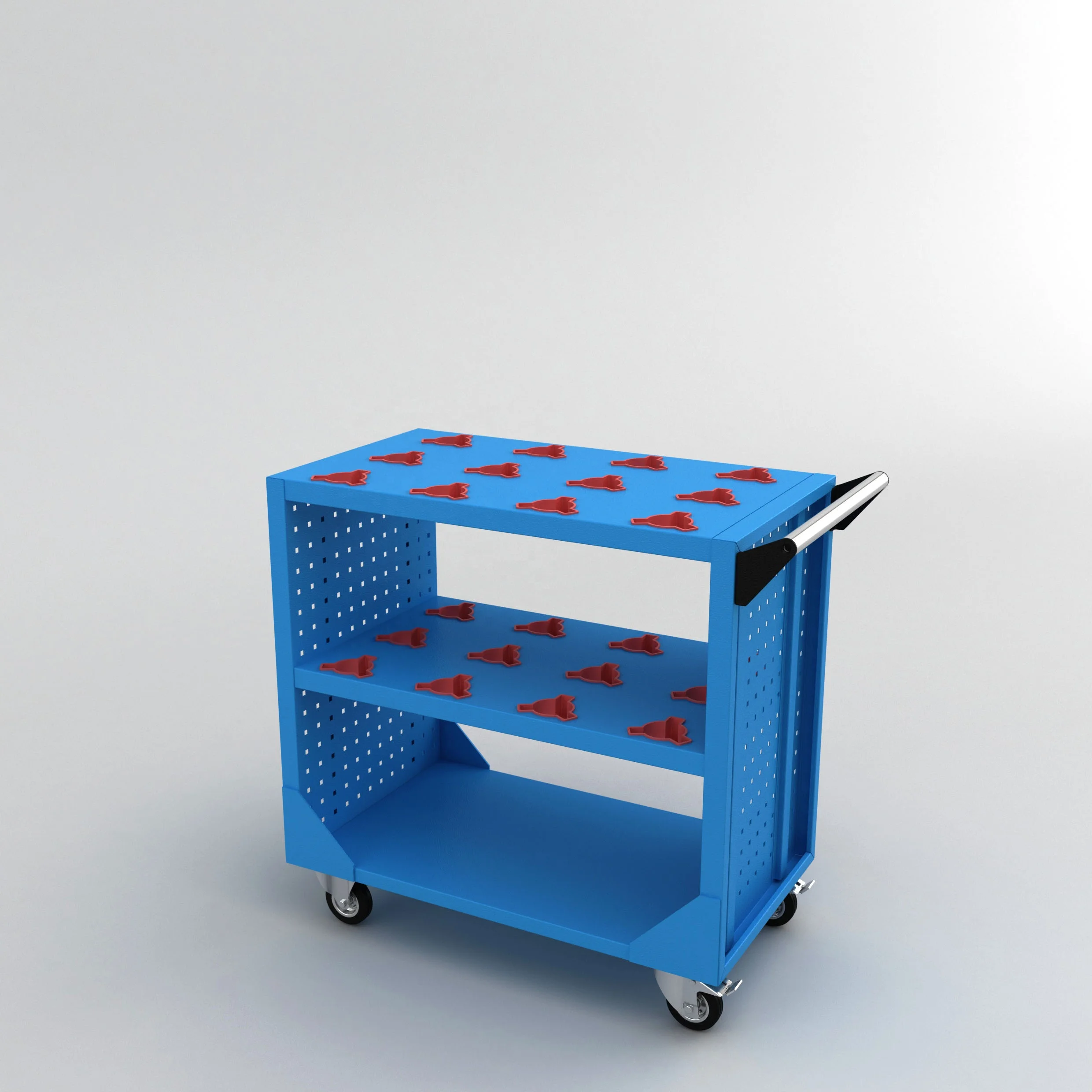 Special High Durable Steel CNC Cart With 24 CNC Morse Holders Trolley Customized Heavy Duty Cutter storage