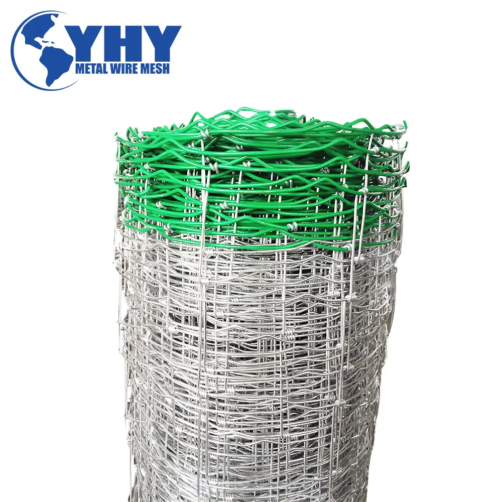 Galvanized Wire Mesh Fences For Cattle Hinge Joint Fence With The PVC Coated Bottom Wire