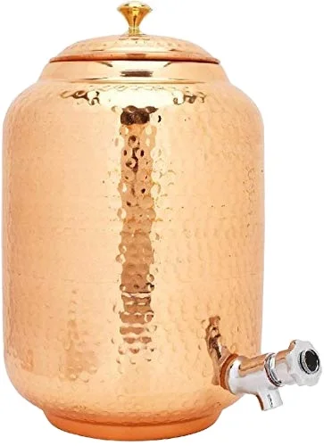 Hammered heavy copper metal water dispenser for sale Shiny surface copper water tank for sale