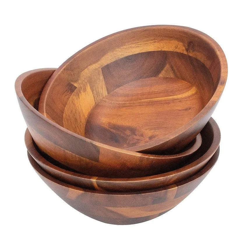 Natural Mango wood Indian Decorative Table Decore Wooden Serving Bowl Customized multiple sizes bowl salad soup wood dough
