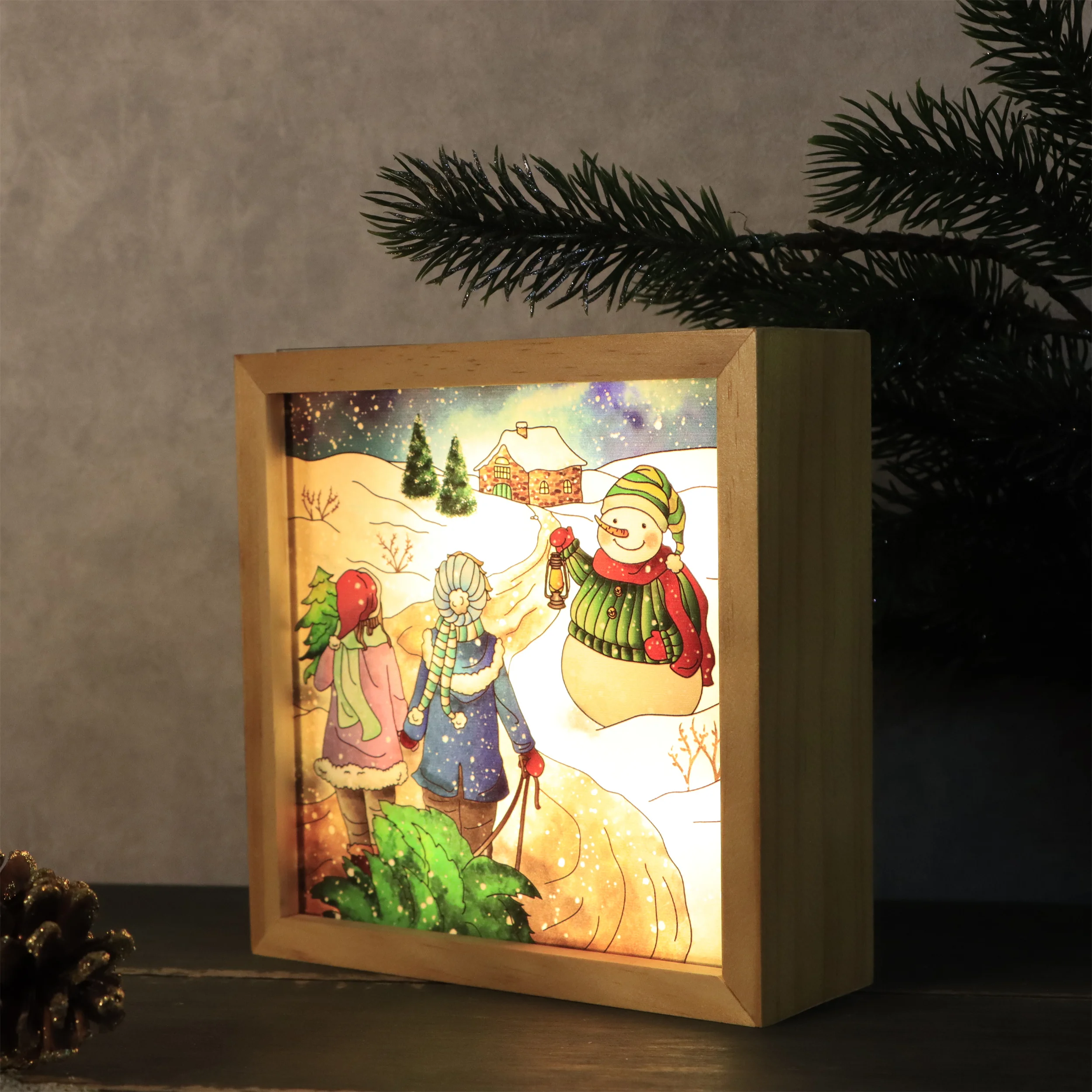 Stained Glass Crystal Night Light: Eco-Friendly USB-Powered Ambient Lamp photo frame light