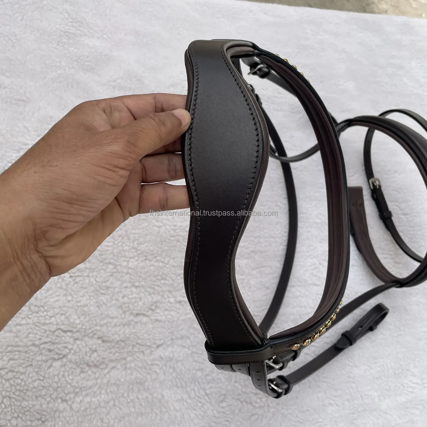 High Quality Anatomic Eventing Horse Bridle English Curve Noseband with Wave Crystal Brow-band for Horse Products