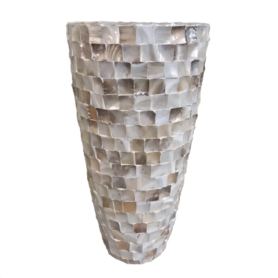 MOTHER of PEARL PLANTERS and POTS SEASHELL PLANTER INDOOR OUTDOOR