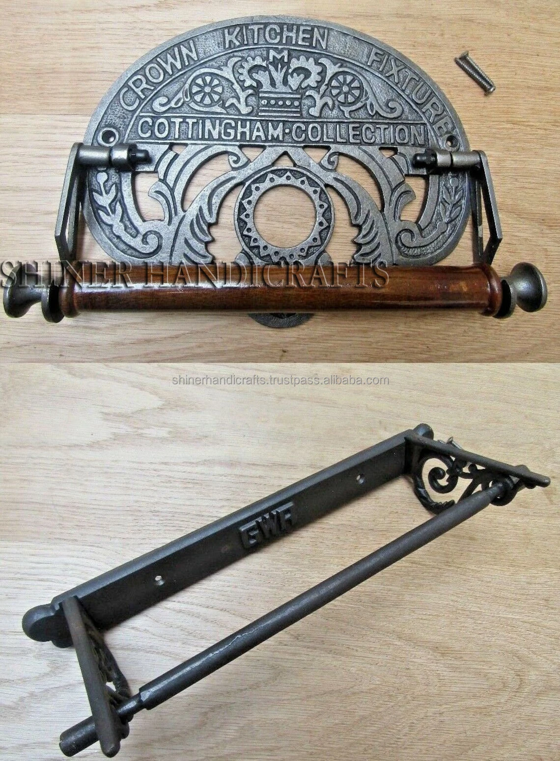 vintage Antique TOILET PAPER  ROLL HOLDER Choose Aluminum designs cast industrial old farmhouse country cottage Kitchen Roll