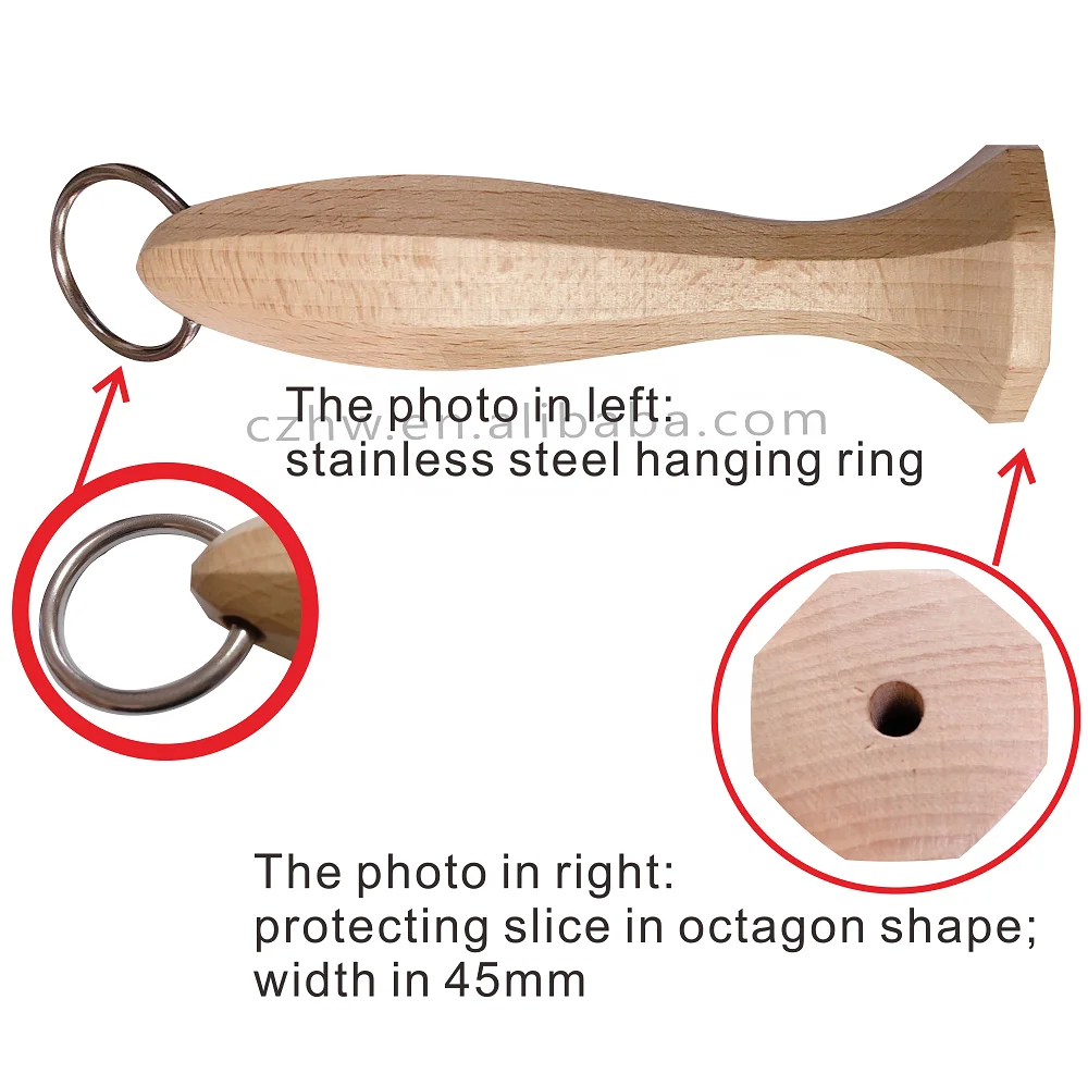 Professional Chef Use White Ceramic Honing Steel Rod With Wooden Handle