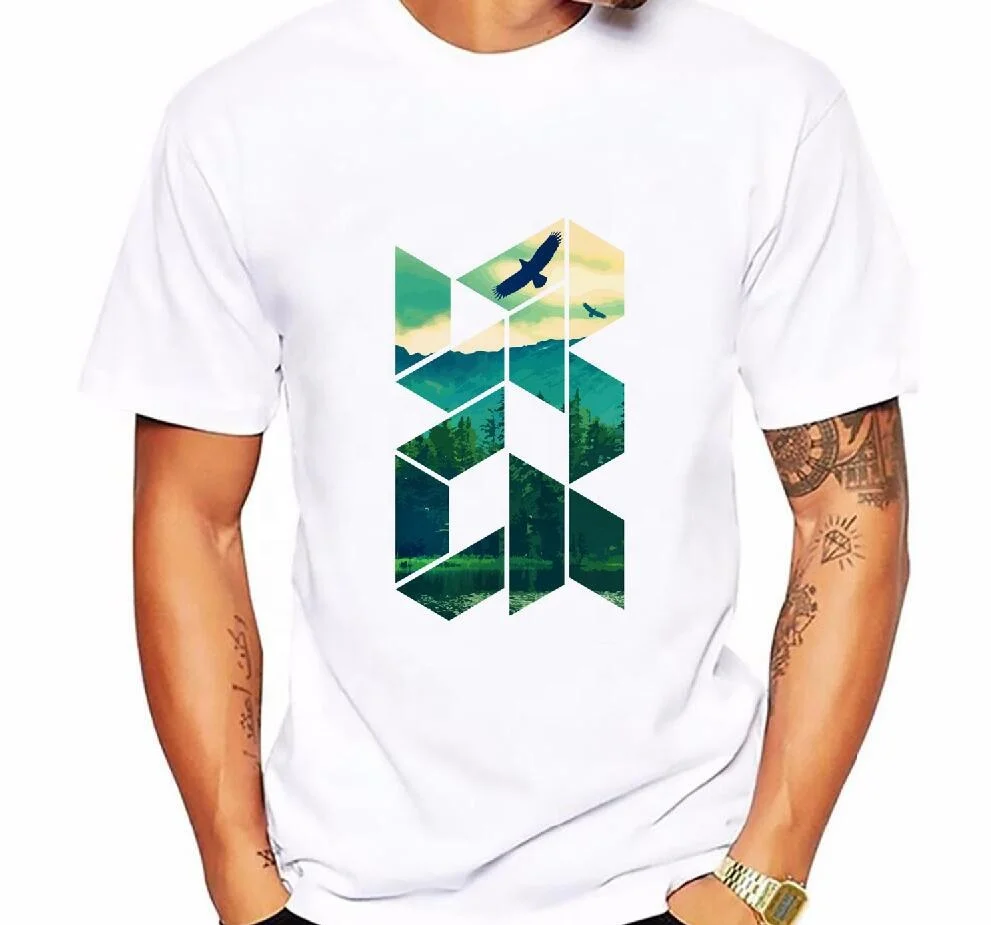 2021 Printed Logo Custom Cotton Spandex Jersey Dip Dyed T Shirt Men O-Neck S Sleeves Casual