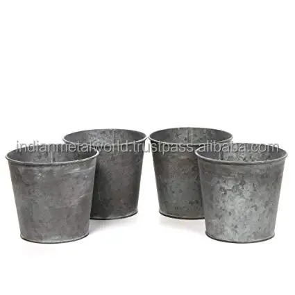 Shiny polished planter Modern planters for home and garden decor galvanized Cheap iron planters at low price