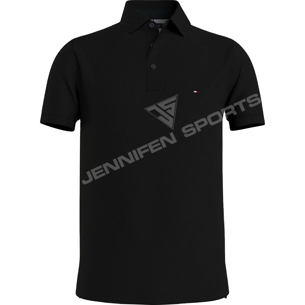 Wholesale Men Polo T-Shirt High Quality 100% Cotton Jersey Fabric Knitted Collar Custom  Logo Inside Neck Label