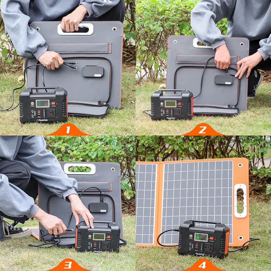 OEM Factory Waterproof Foldable Solar Panel Kit 100w 200w Portable Solar Panel Charger For 12V 24V Battery Power Station