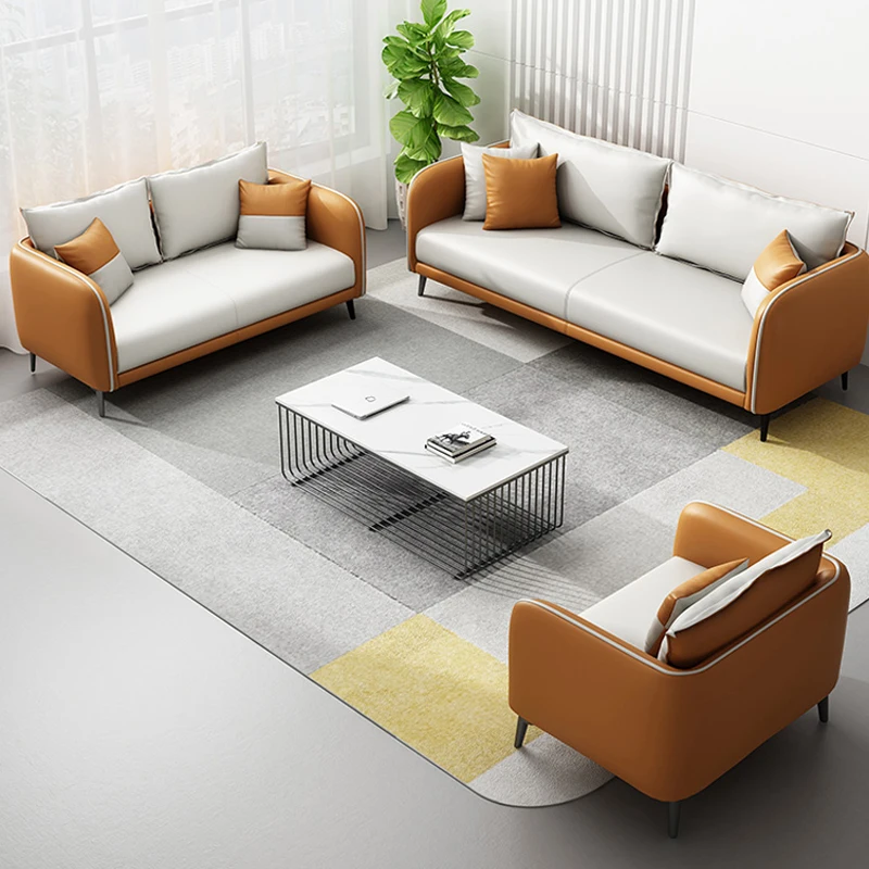 Chair Couch Set Custom Office Sofa & Club Cube Leather Sectional Sofa Modern Office Furniture PU Leather Synthetic Leather