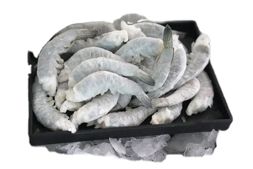 Raw white leg shrimp PDTO, peeled and deboned, size 16/20 with tail, made in Vietnam
