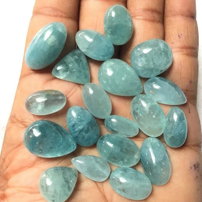 Natural Aquamarine Mix shape loose gemstone cabochon plain polished